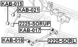 Febest KAB-021 Bushing, Rear Trailing Arm