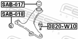 Febest 0820-W10 Ball Joint Front Arm