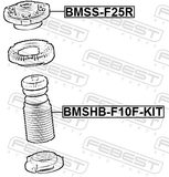 Febest BMSS-F25R Rear Shock Absorber Mounting