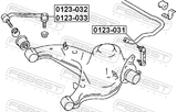 Febest 0123-033 Rear Left Stabilizer Link / Sway Bar Link
