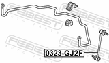 Febest 0323-GJ2F Front Stabilizer Link / Sway Bar Link