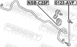 Febest NSB-C25F Front Stabilizer Bar Bush D26