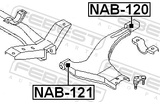 Febest NAB-120 Rear Bushing, Front Control Arm
