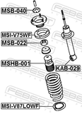 Febest MSB-040 Front Shock Absorber Bushing