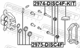 Febest 2974-DISC4F-KIT Front Caliper Slide Pin Kit