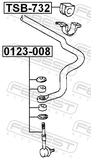 Febest 0123-008 Front Stabilizer Link / Sway Bar Link