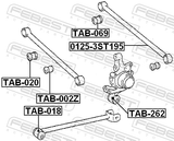 Febest TAB-018 Rear Trailing Rod Bushing