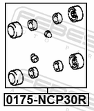 Febest 0175-NCP30R Rear Wheel Brake Cylinder Repair Kit (Set For Two Sides)