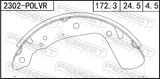 Febest 2302-POLVR Shoe Kit, Rear Brake 200X35 (1KN)