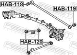 Febest HAB-120 Rear Trailing Rod Bushing