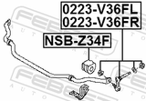 Febest NSB-Z34F Front Stabilizer Bar Bush D26