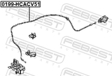 Febest 0199-HCACV51 Cable Assembly Hood Lock Control