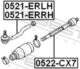 Febest 0521-ERRH Steering Tie Rod End Right