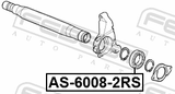 Febest AS-6008-2RS Ball Bearing 40X68X15