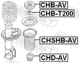 Febest CHB-T200 Front Shock Absorber Bearing