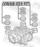 Febest VWAB-053-KIT Rear Differential Bushing