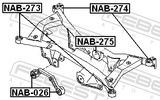 Febest NAB-274 Rear Crossmember Bushing