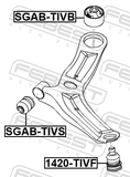 Febest 1420-TIVF Ball Joint Front Lower Arm