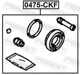 Febest 0475-CKF Front Brake Caliper Repair Kit (Set For One Side)