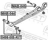 Febest MAB-044 Bushing, Rear Trailing Arm