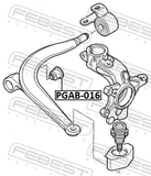 Febest PGAB-016 Bushing, Front Lower Control Arm