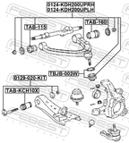 Febest 0124-KDH200UPLH Left Upper Front Arm