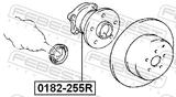 Febest 0182-255R Rear Wheel Hub