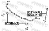 Febest 1223-IKFL Front Left Stabilizer Link / Sway Bar Link