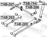 Febest TAB-285 Bushing, Rear Trailing Arm