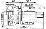 Febest 2210-CER20A44 Outer CV Joint 24X50X25