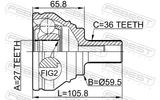Febest 2310-031 Outer CV Joint 27X59.5X36