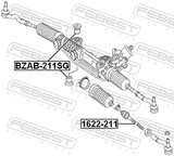 Febest 1622-211 Steering Tie Rod