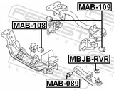 Febest MAB-109 Differential Mount Bushing