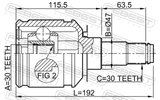 Febest 0111-GRJ120 Inner CV Joint 30X47X30