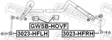 Febest 3023-HFLH Front Left Stabilizer Link / Sway Bar Link