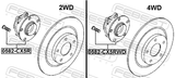 Febest 0582-CX5RWD Rear Wheel Hub