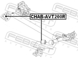 Febest CHAB-AVT200R Rear Crossmember Bushing