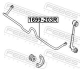Febest 1699-203R Stabilizer Rear D14.2