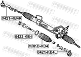 Febest 0421-KB4L Steering Tie Rod End Left