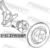 Febest 0182-ZVW30MF Wheel Hub Bearing Assembly