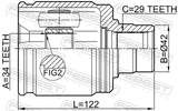 Febest 0311-ACC22RH Inner CV Joint Right 34X43X29