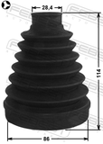 Febest 1215-DMT Boot Inner CV Joint Kit 86X114X28.4