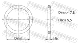 Febest 05400-001 O-Ring Fuel Injector Kit (Set Of Four) 7.6X5.5