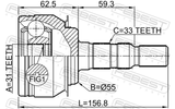 Febest 1010-J300 Outer CV Joint 31X55X33