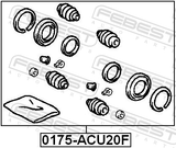 Febest 0175-ACU20F Front Brake Caliper Repair Kit (Set For Two Sides)