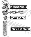 Febest MZB-MZ3 Front Shock Absorber Bearing
