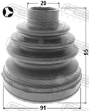 Febest 0115-KUN26T Boot Inner CV Joint Kit 91X95X29