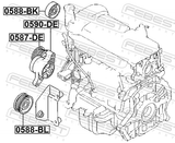 Febest 0587-DE Pulley Tensioner Kit