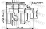 Febest 1211-SFMTRH Inner CV Joint Right 26X42X26