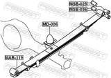 Febest MD-006 Rear Shock Absorber Jounce Bumper